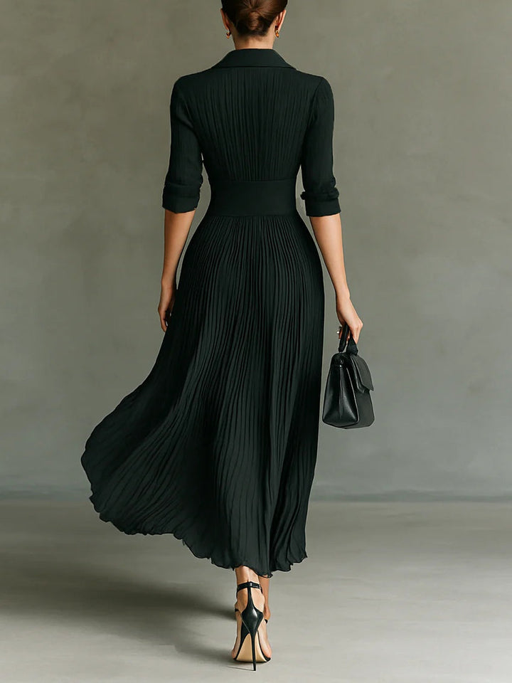 Maéline - Abito Midi Chic con Vita Scolpita