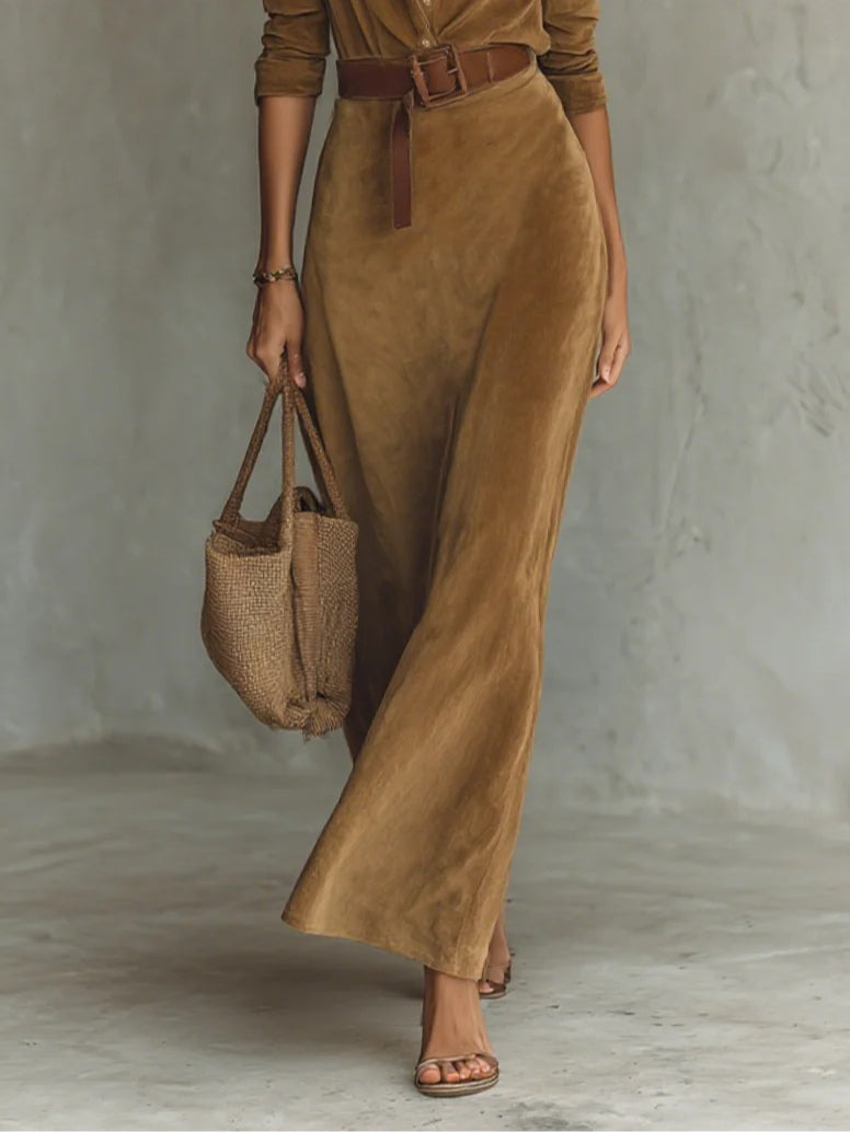 Célianne - Abito Maxi in Suede Chic