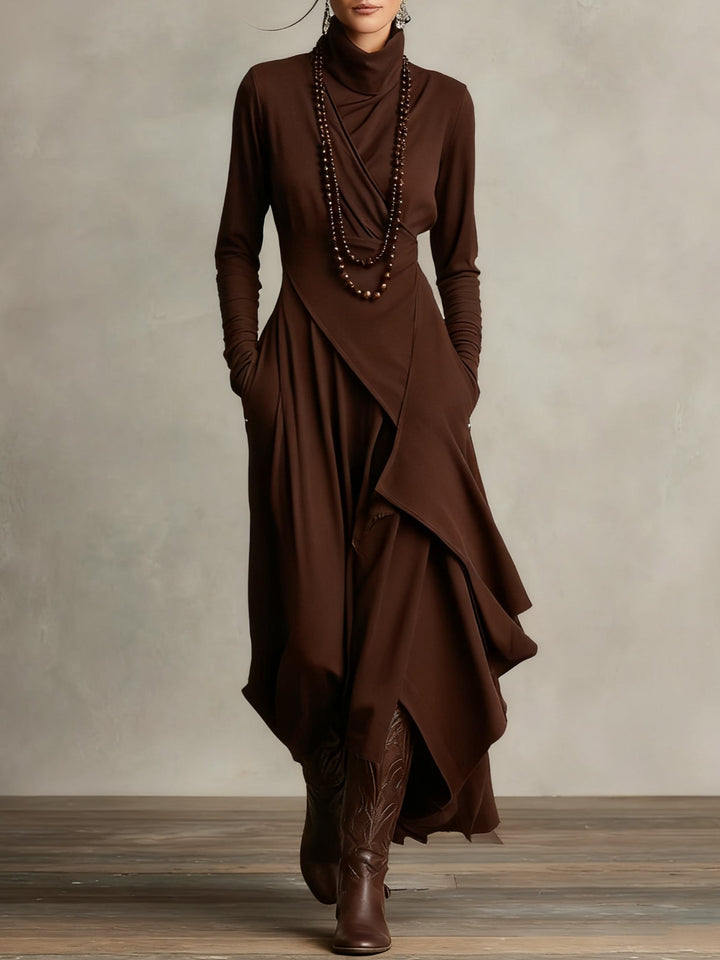 Lori | Abito Vintage Asimmetrico con Collo Alto