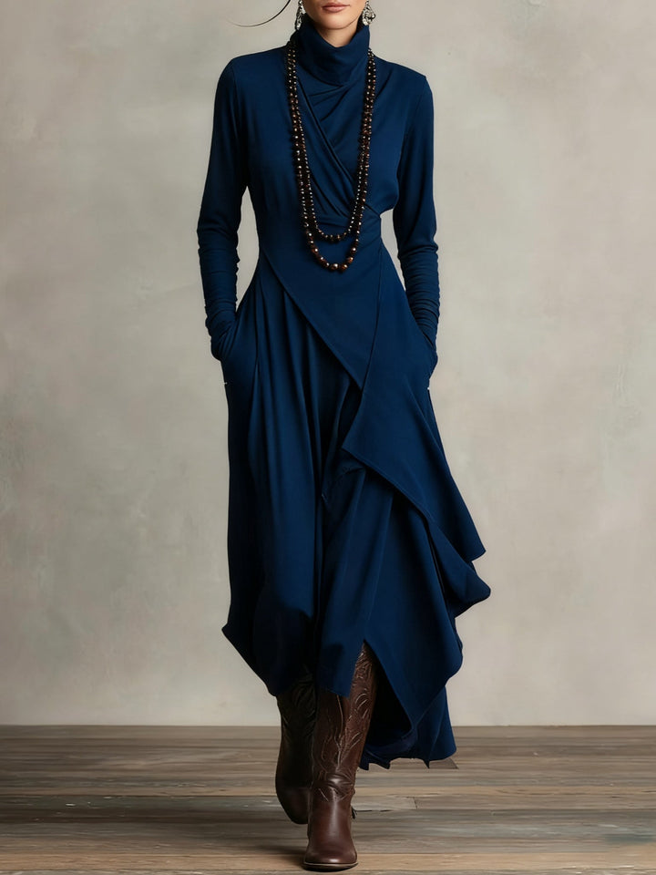 Lori | Abito Vintage Asimmetrico con Collo Alto