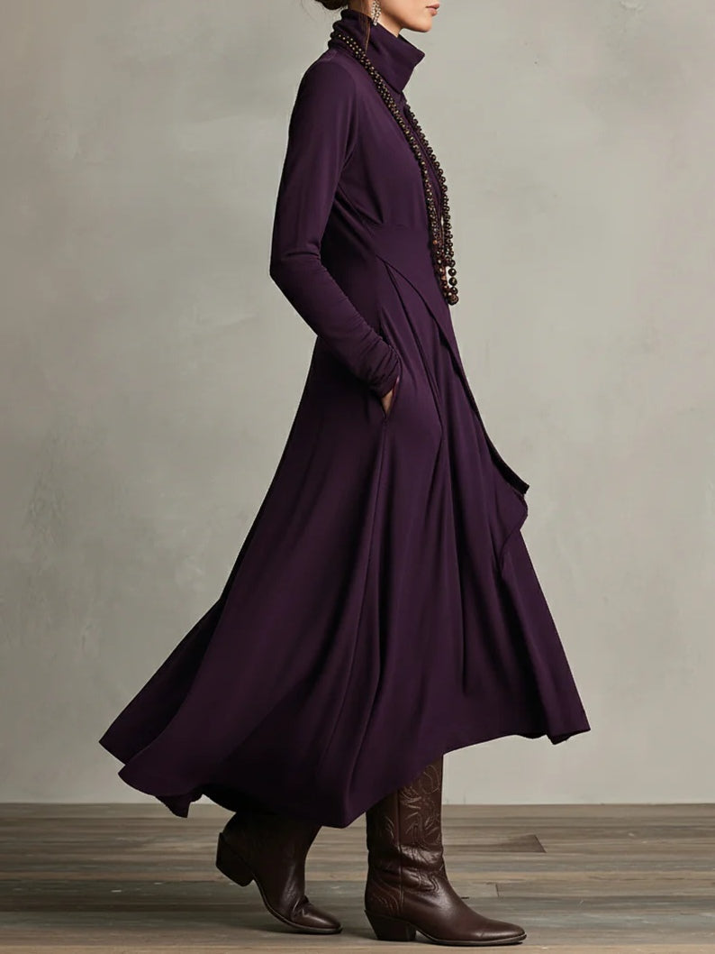 Lori | Abito Vintage Asimmetrico con Collo Alto