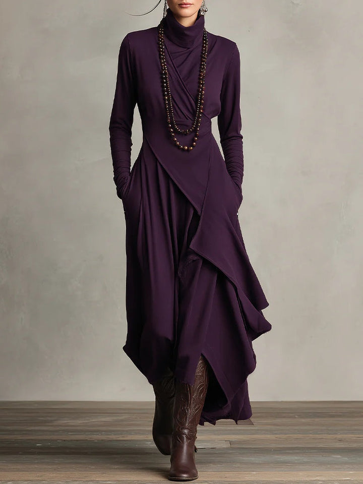 Lori | Abito Vintage Asimmetrico con Collo Alto