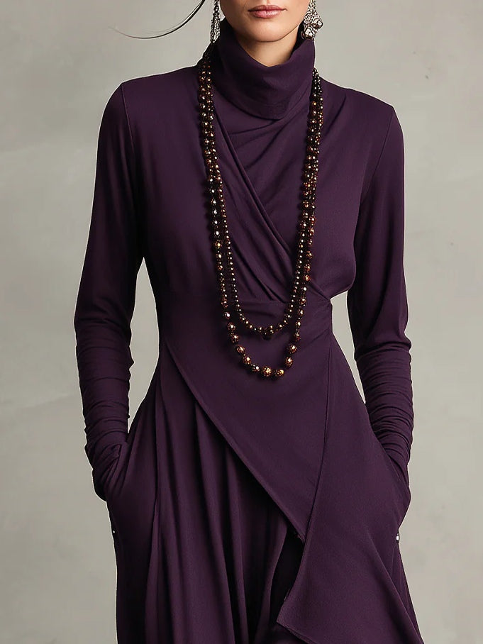 Lori | Abito Vintage Asimmetrico con Collo Alto