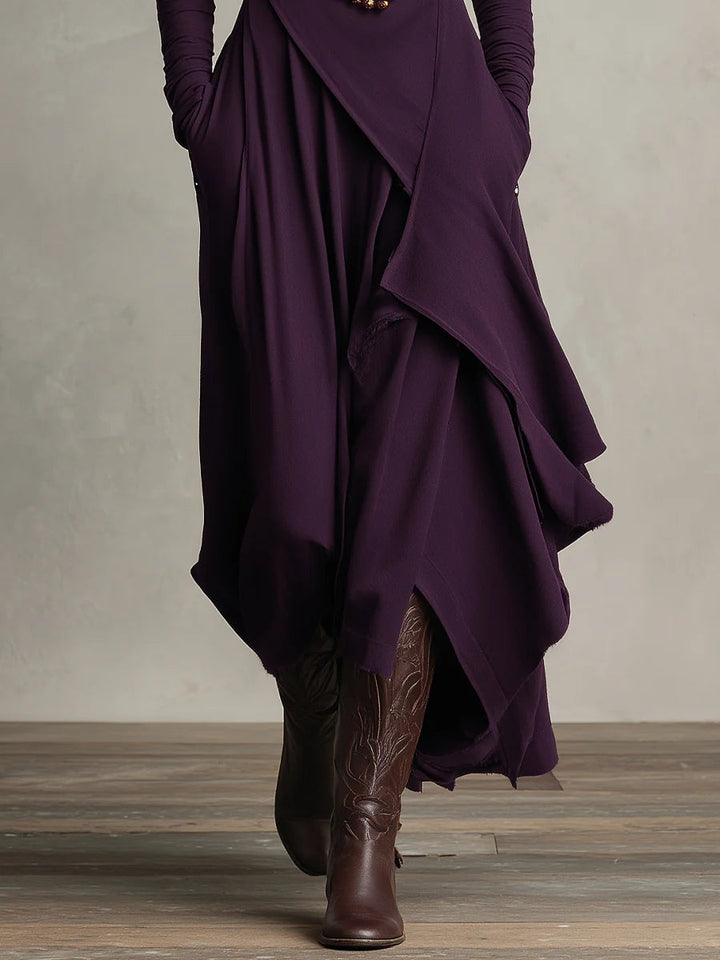 Lori | Abito Vintage Asimmetrico con Collo Alto