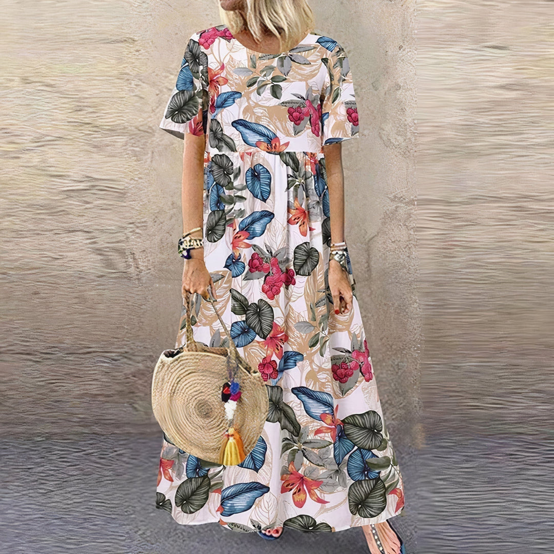 Lovi | Midi con Maniche Fluttuanti a Fiori