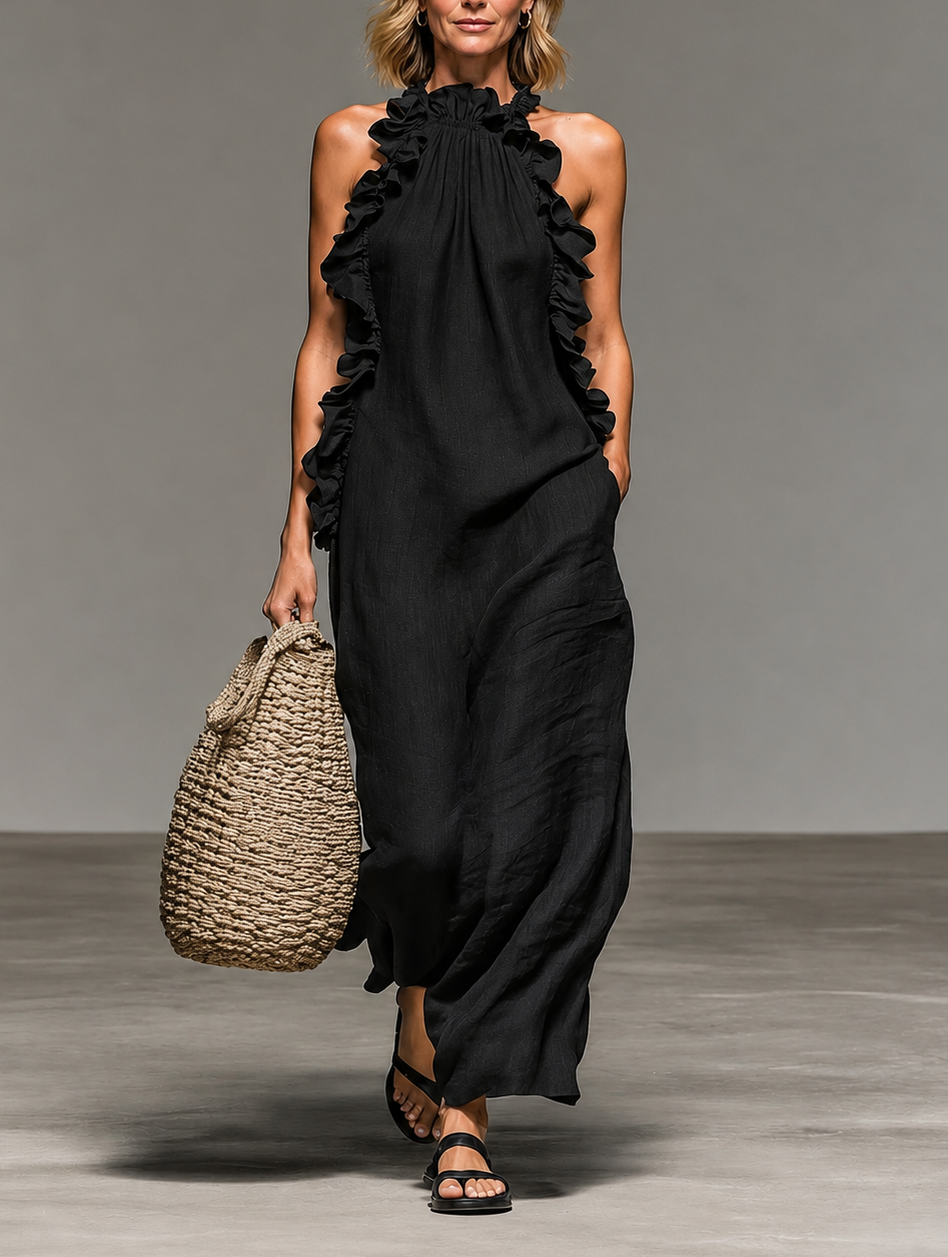 Emma | Abito Maxi con Rouches Morbido