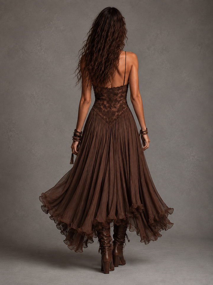 Olivia | Vestito Maxi in Pizzo con Corsetto