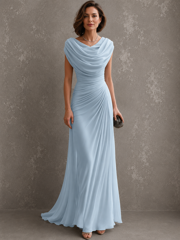 Melania | Vestito lungo con scollo drappeggiato