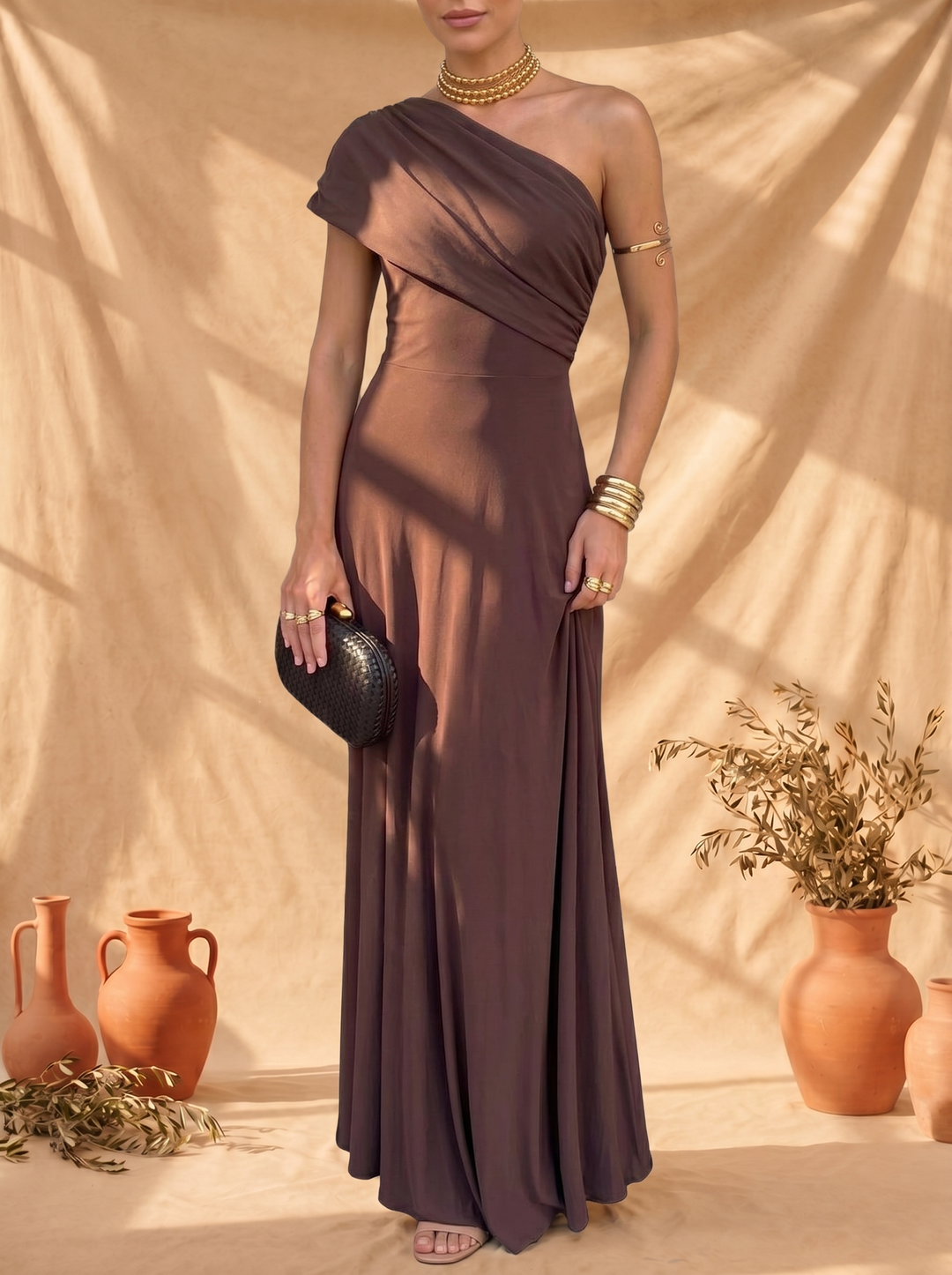 Teodora | Vestito lungo drappeggiato