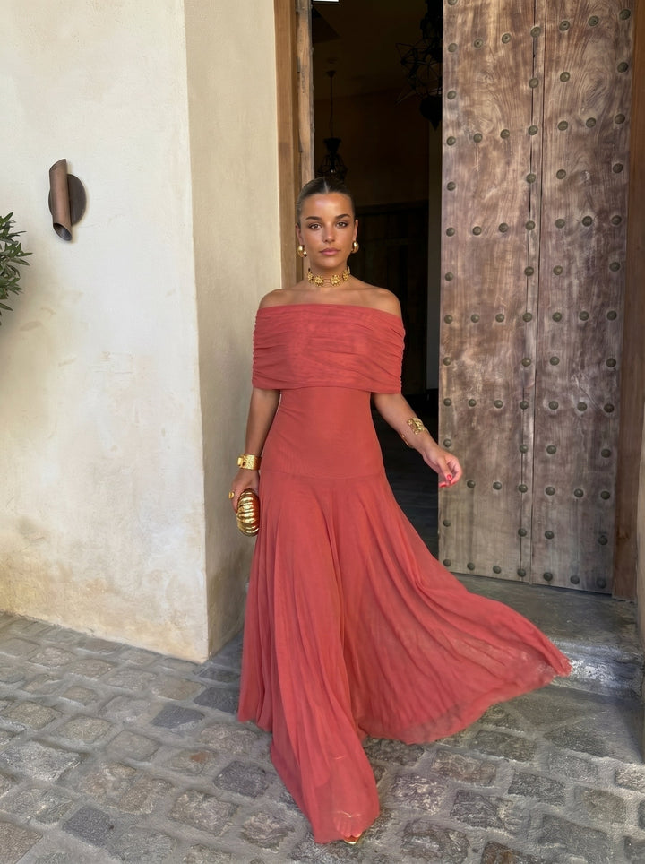 Teodora | Vestito lungo drappeggiato