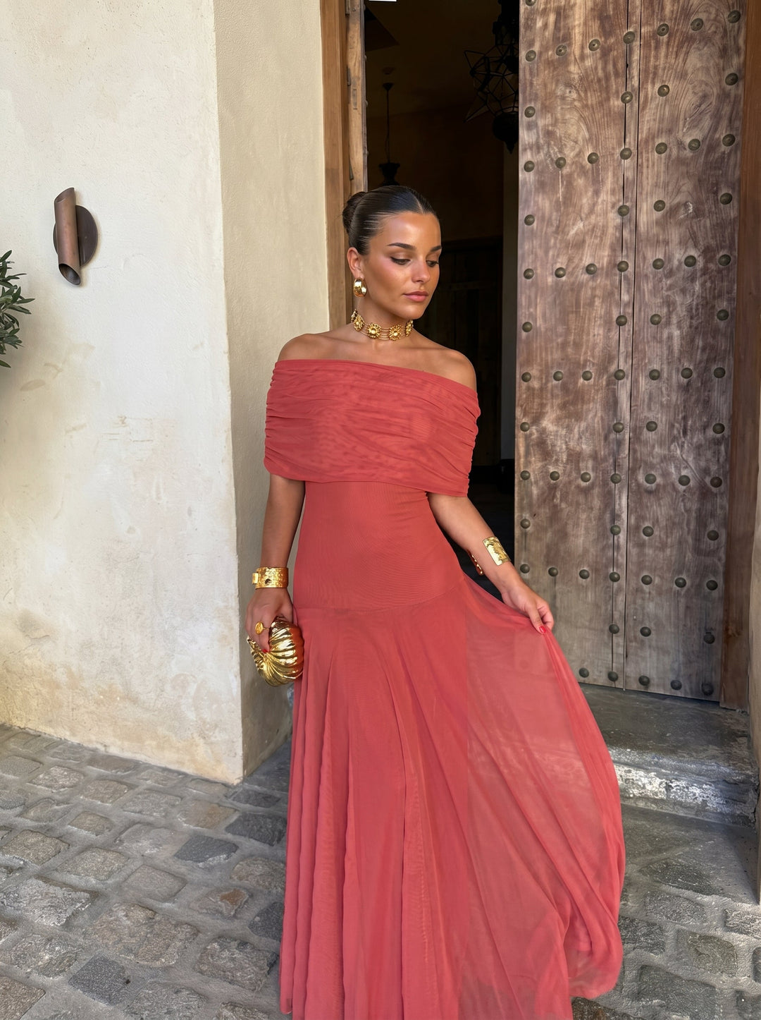 Teodora | Vestito lungo drappeggiato