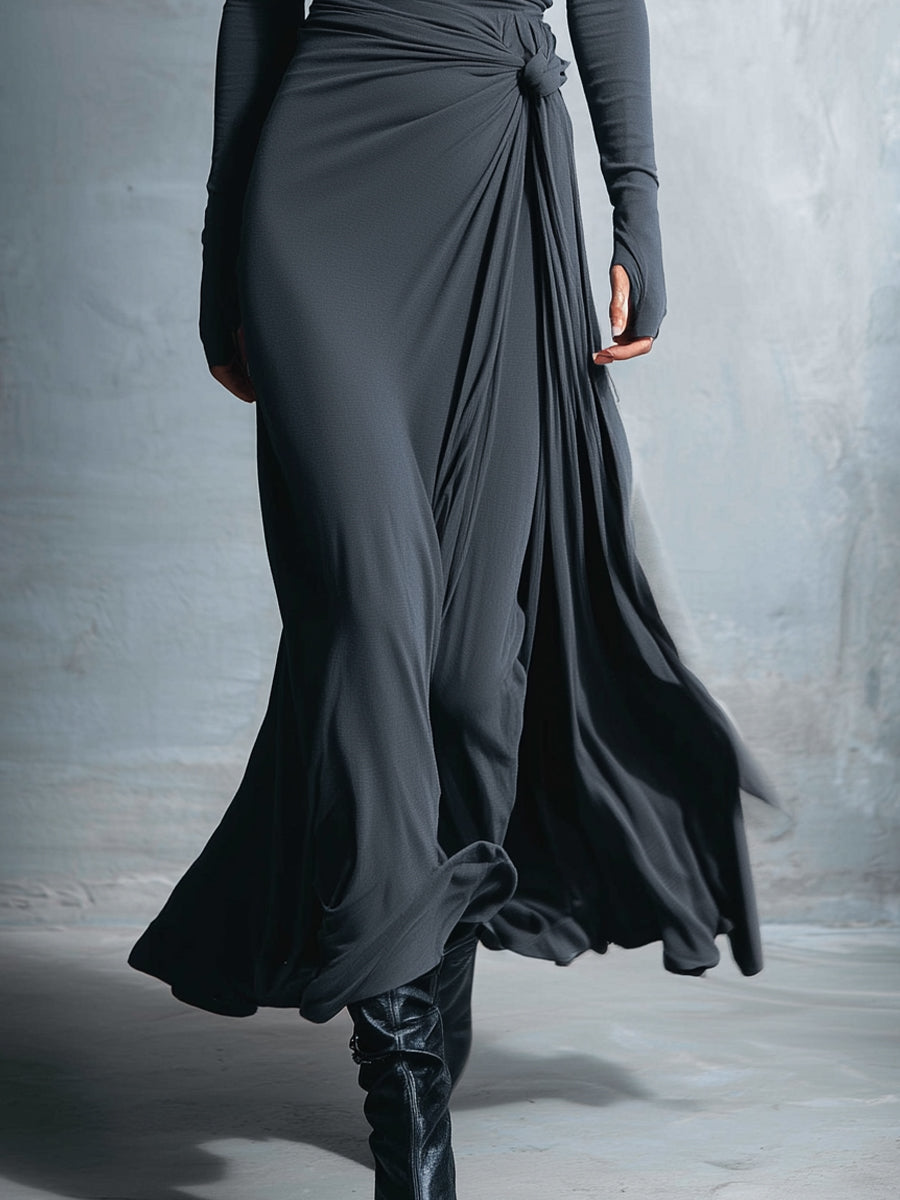 Naiara | Abito maxi con nodo laterale