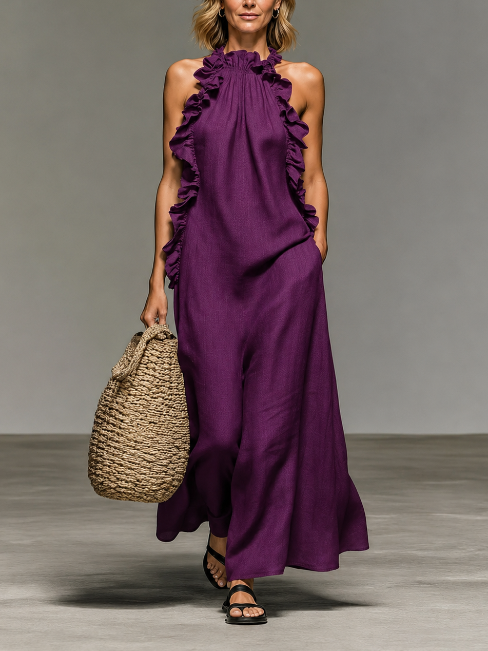Emma | Abito Maxi con Rouches Morbido
