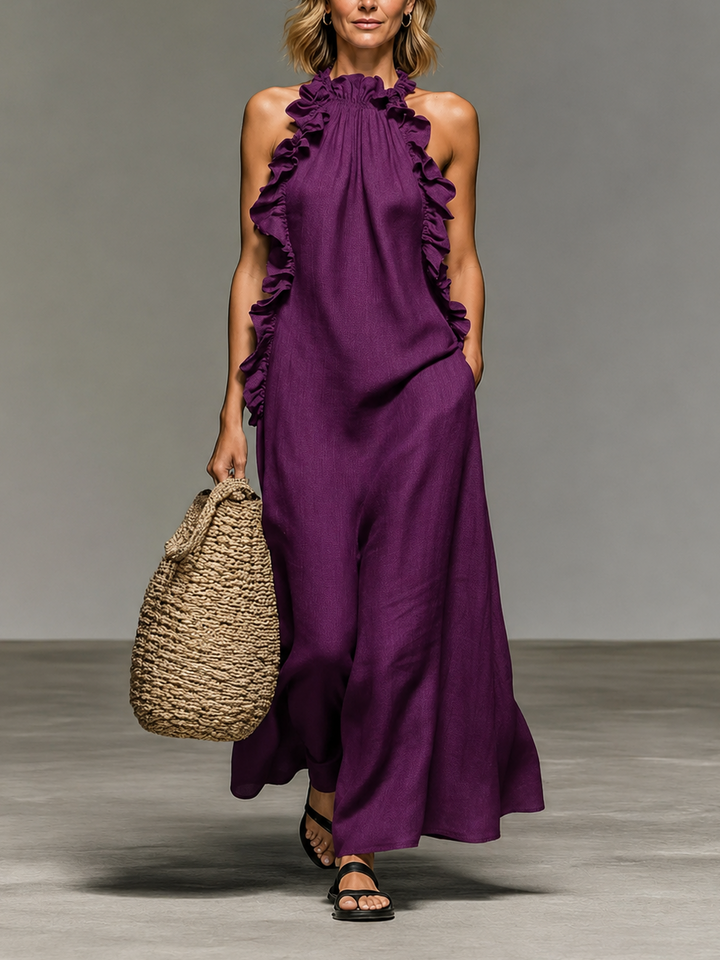 Emma | Abito Maxi con Rouches Morbido