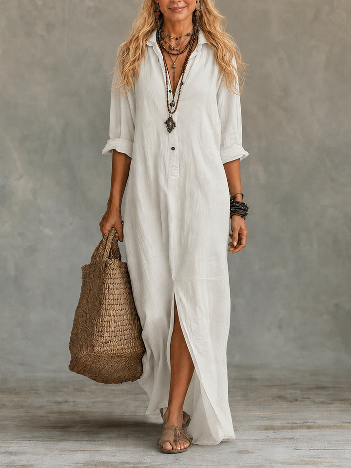 Vivienne | Abito Maxi con Bottoni