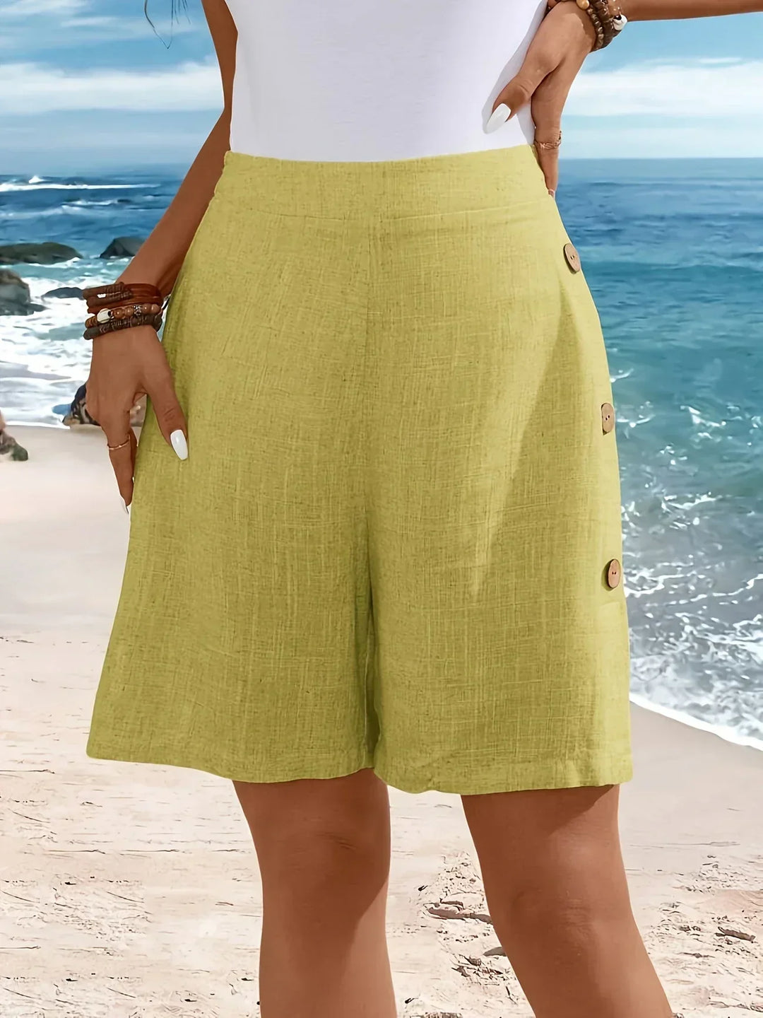 Whitney™ | Pantaloni Corti Con Bottoni Confortevoli