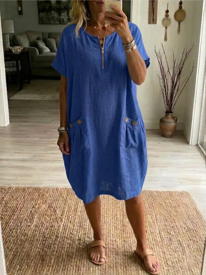 Pascale™ | Abito Maxi con Zip Frontale