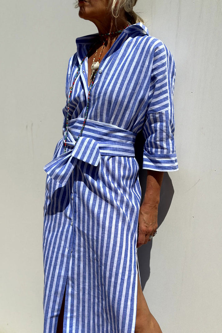Susanna | Vestito chemisier a righe con maniche lunghe