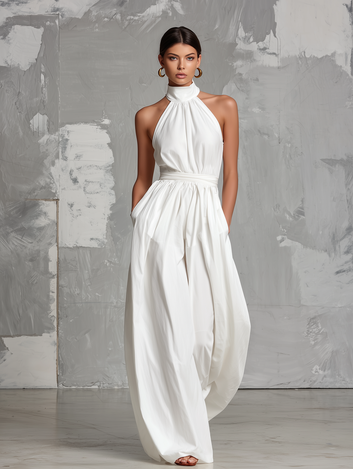 Joséphine - Tuta senza maniche in pizzo bianco