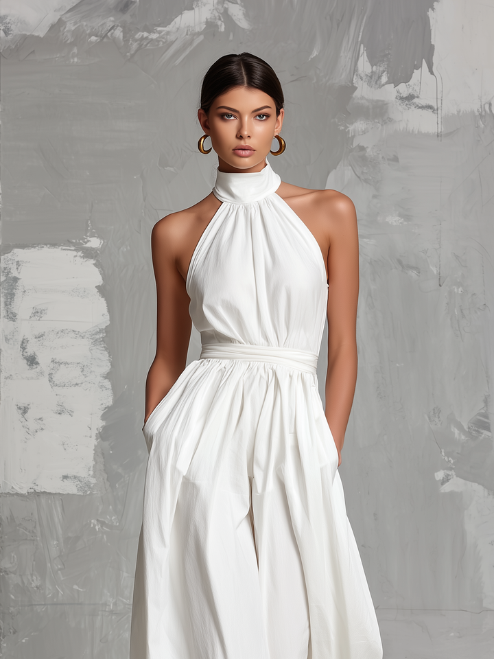 Joséphine - Tuta senza maniche in pizzo bianco