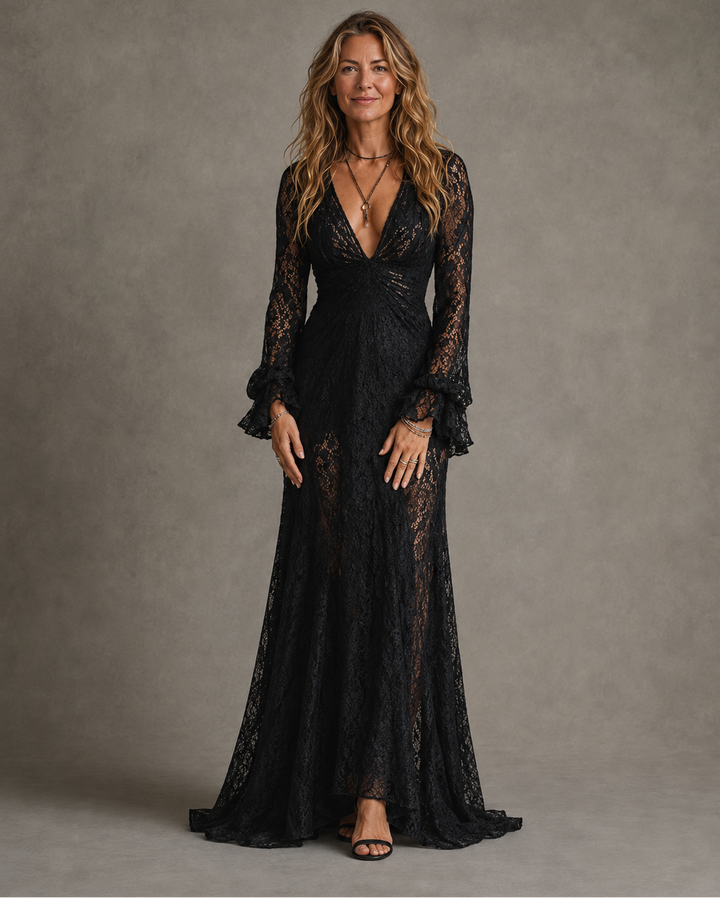 Charlotte | Abito Maxi con Scollo a V Profondo per Donne