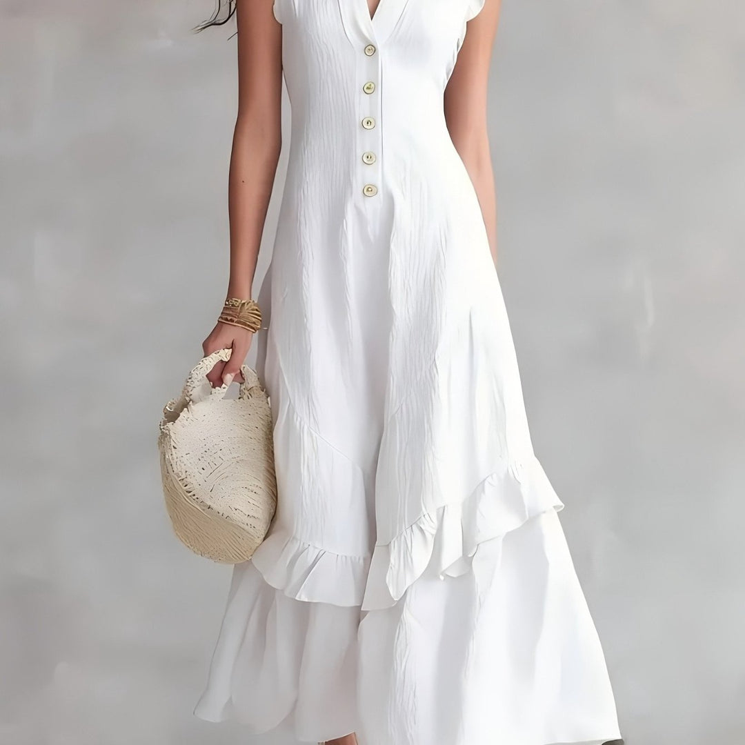 CAMILLA | ABITO CON DETTAGLI A RIGHE