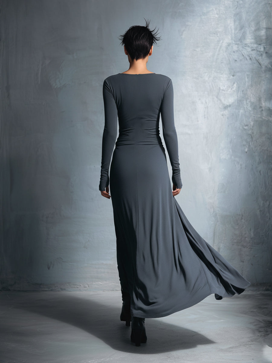 Naiara | Abito maxi con nodo laterale