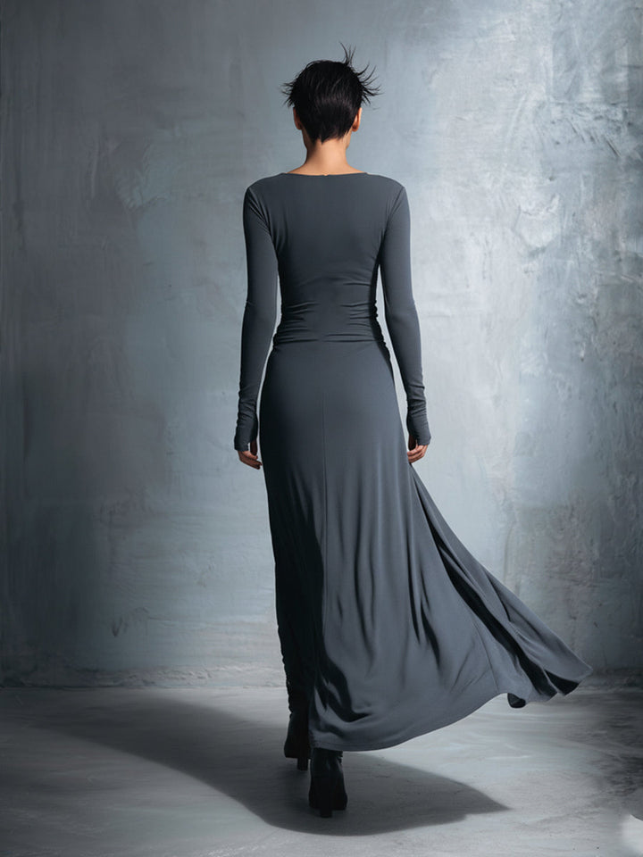 Naiara | Abito maxi con nodo laterale