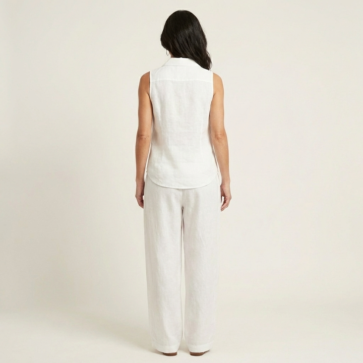 Twiila | Set Top a Incrocio e Pantaloni a Gamba Larga