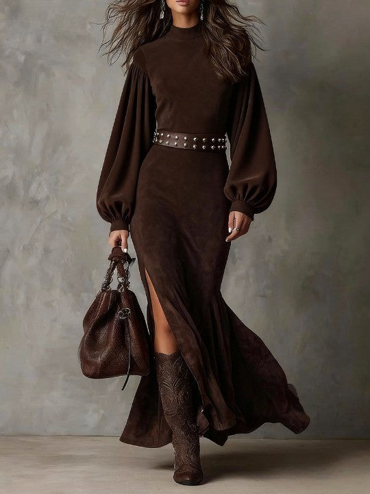 Harriet | Abito Midi con Maniche a Lanterna Vintage