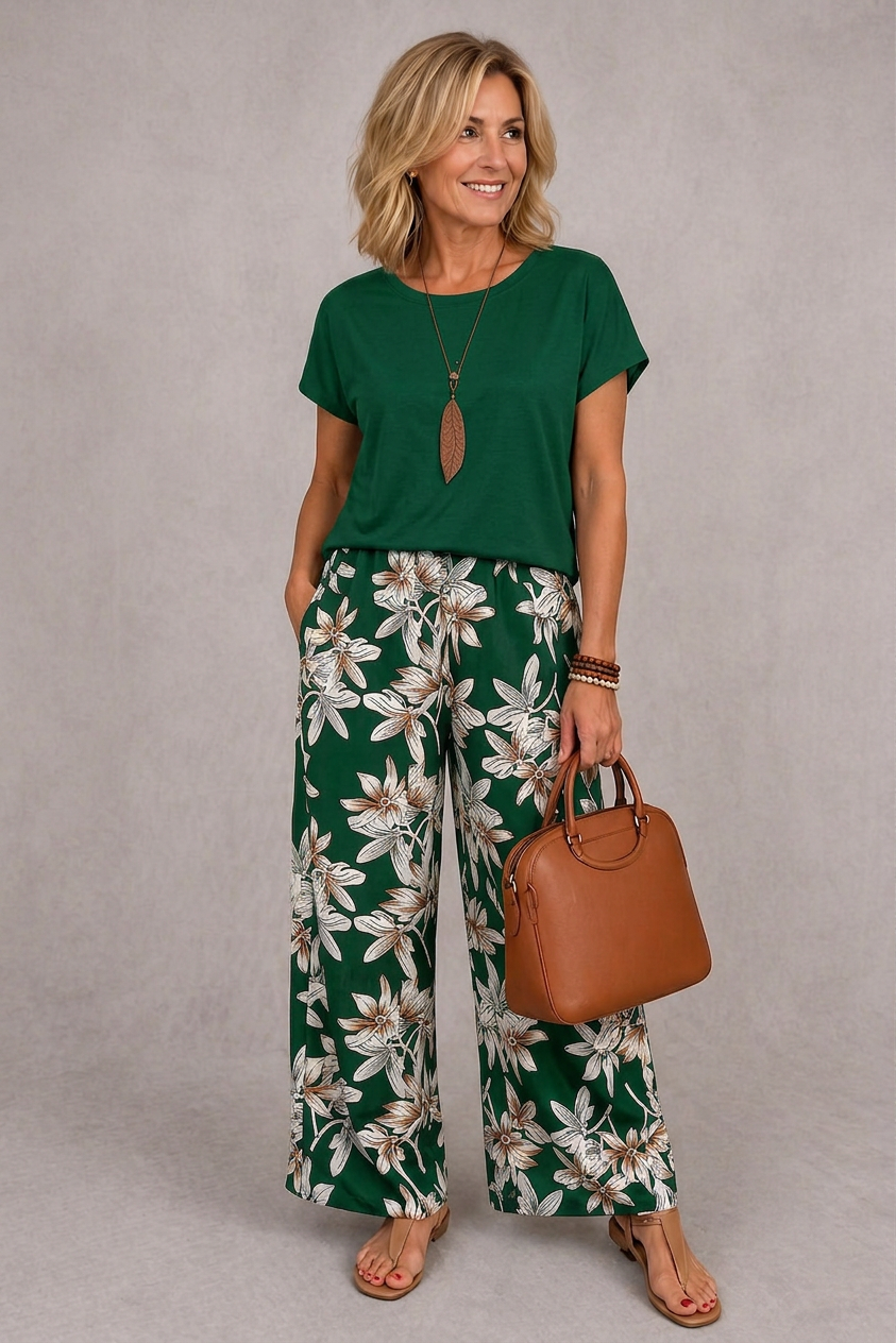 Rosie | Set Elegante a Due Pezzi con Fantasia Floreale