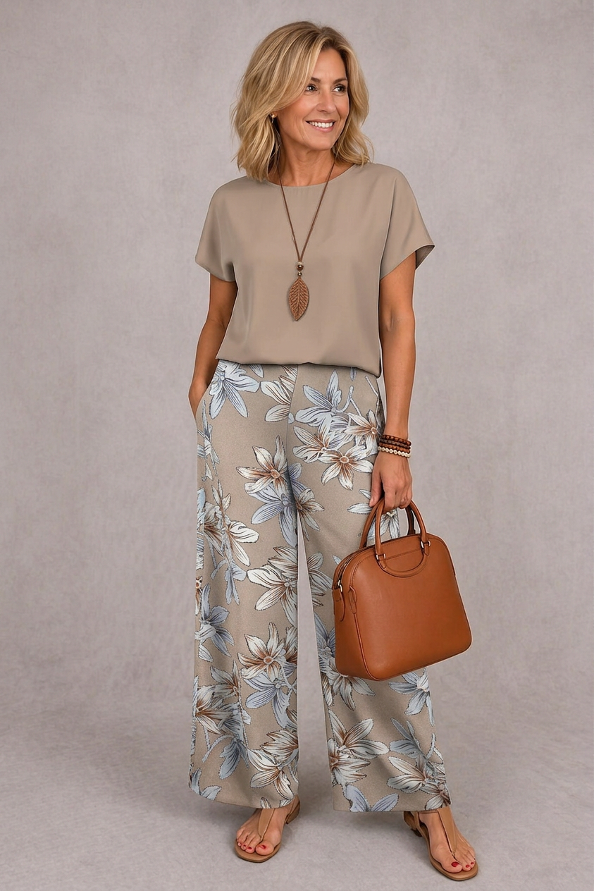 Rosie | Set Elegante a Due Pezzi con Fantasia Floreale