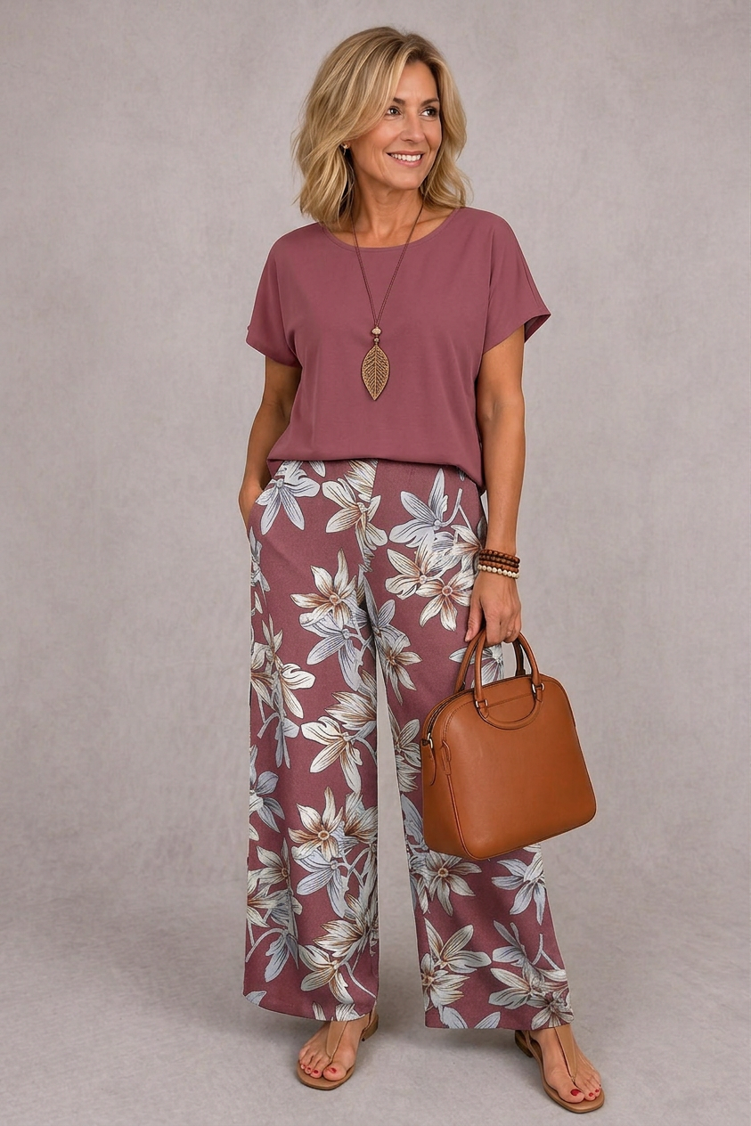 Rosie | Set Elegante a Due Pezzi con Fantasia Floreale