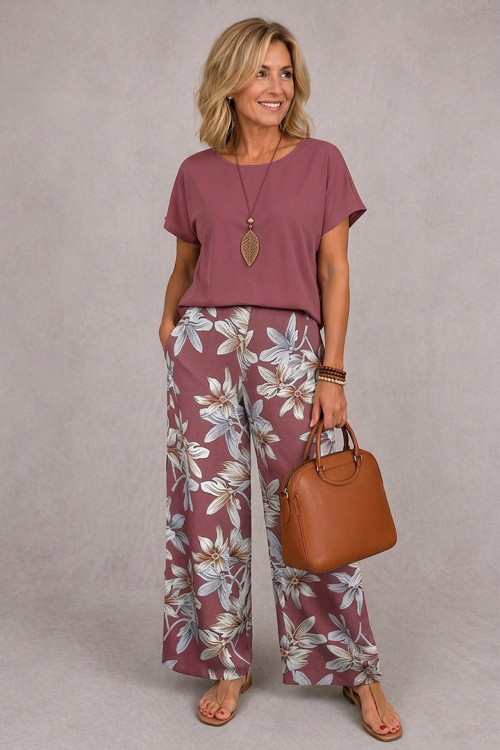 Rosie | Set Elegante a Due Pezzi con Fantasia Floreale