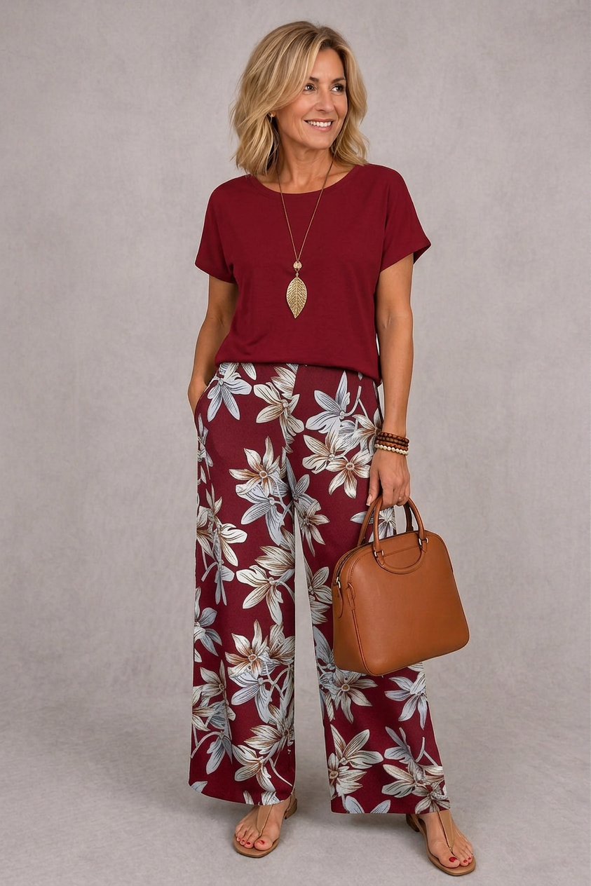 Rosie | Set Elegante a Due Pezzi con Fantasia Floreale