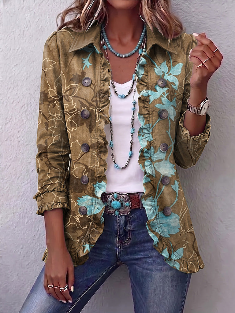 Sundara | Giacca Vintage Floreale a Righe Boho