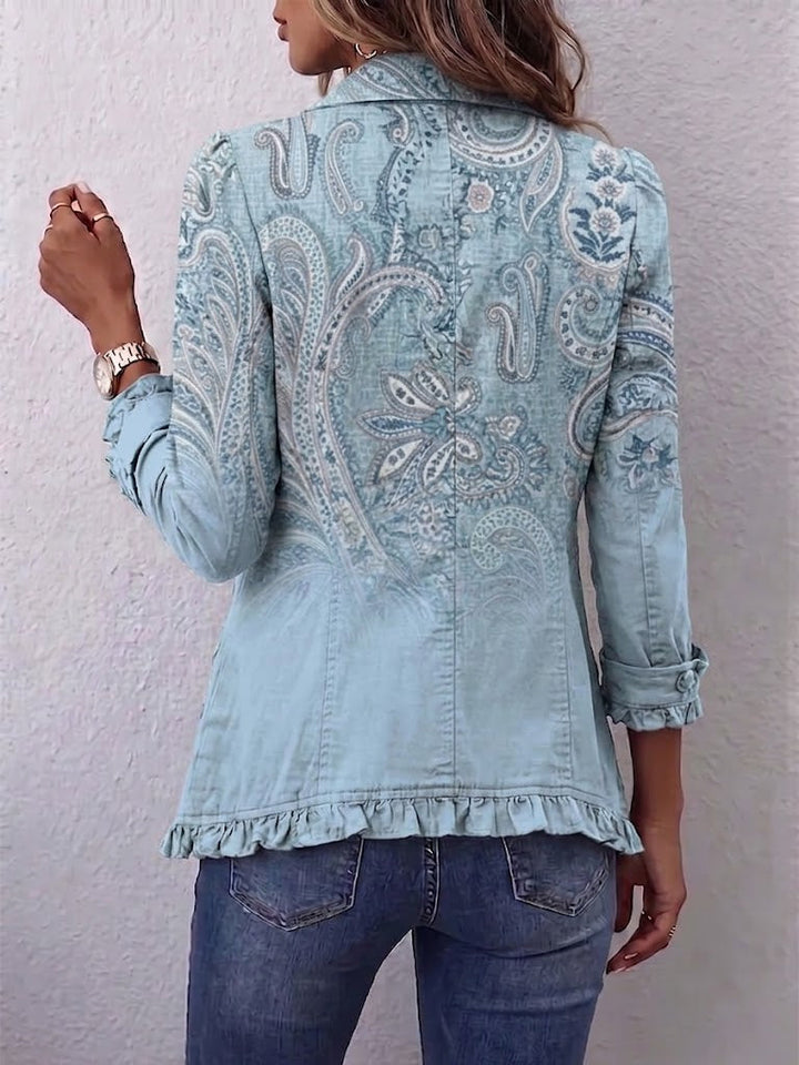 Estrella | Giacca Ruffle con Stampa Paisley Vintage