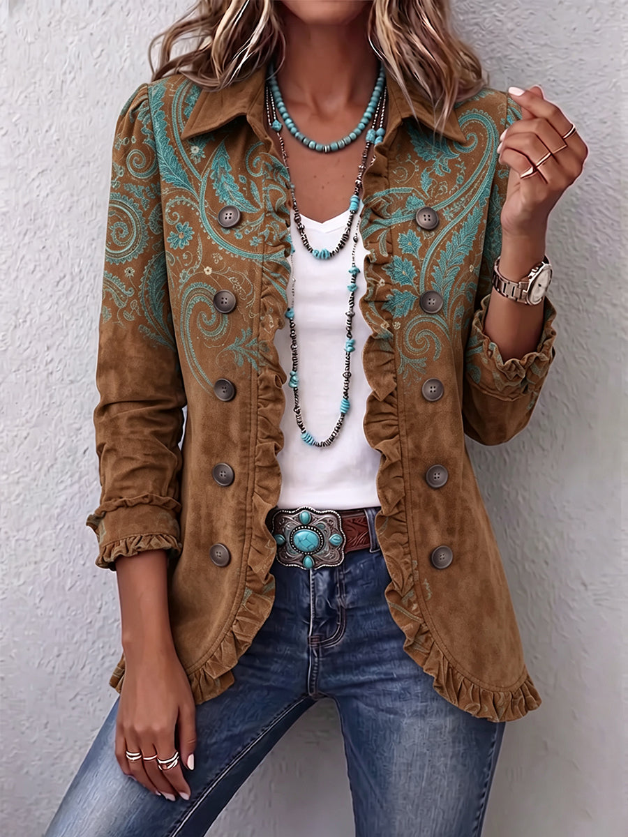 Goldenridge | Giacca con Rouches e Stampa Paisley