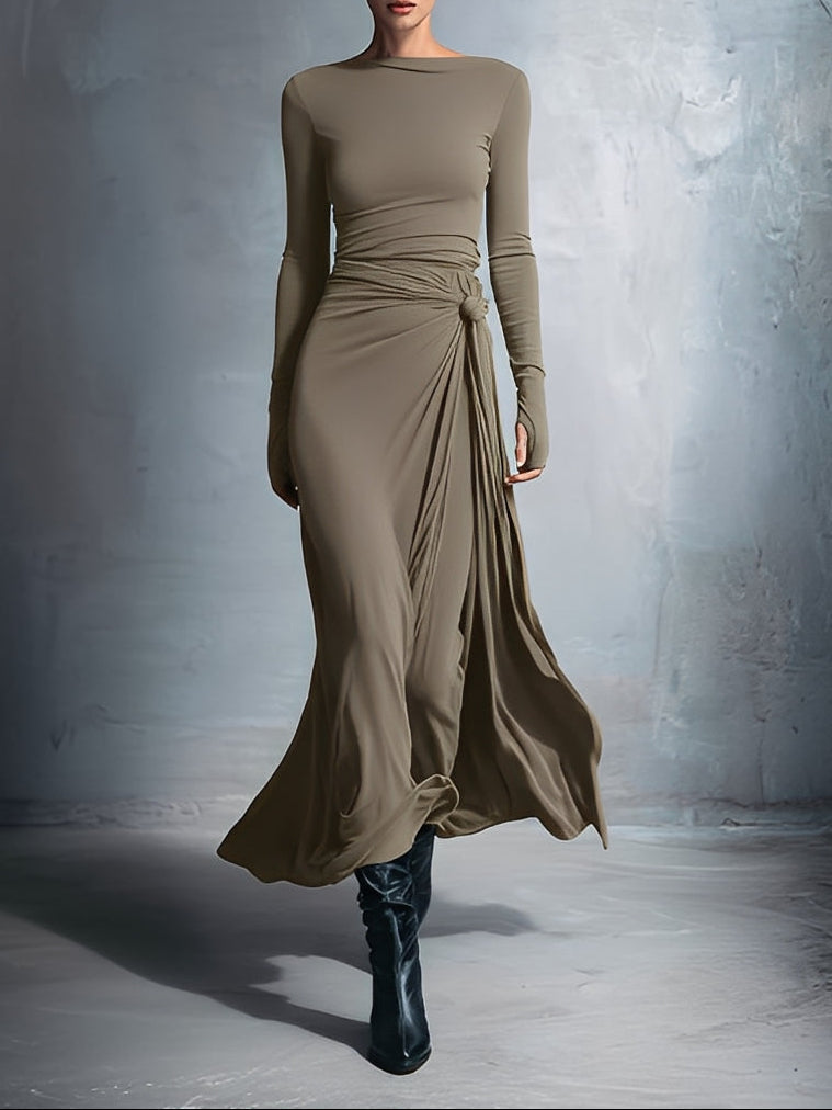 Naiara | Abito maxi con nodo laterale