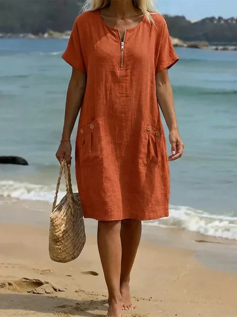 Pascale™ | Abito Maxi con Zip Frontale