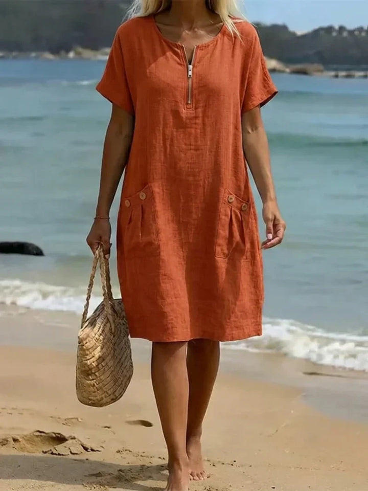 Pascale™ | Abito Maxi con Zip Frontale
